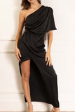 Carla High Slit Satin Dress
