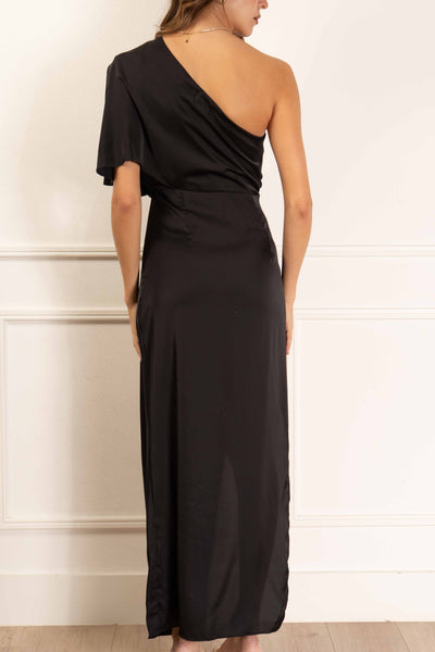 Carla High Slit Satin Dress