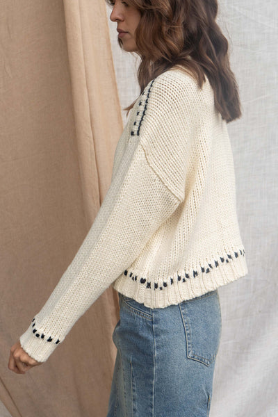 Contrast Knit Sweater