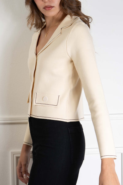 Contrast Stitching Cardigan