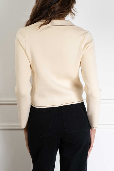 Contrast Stitching Cardigan