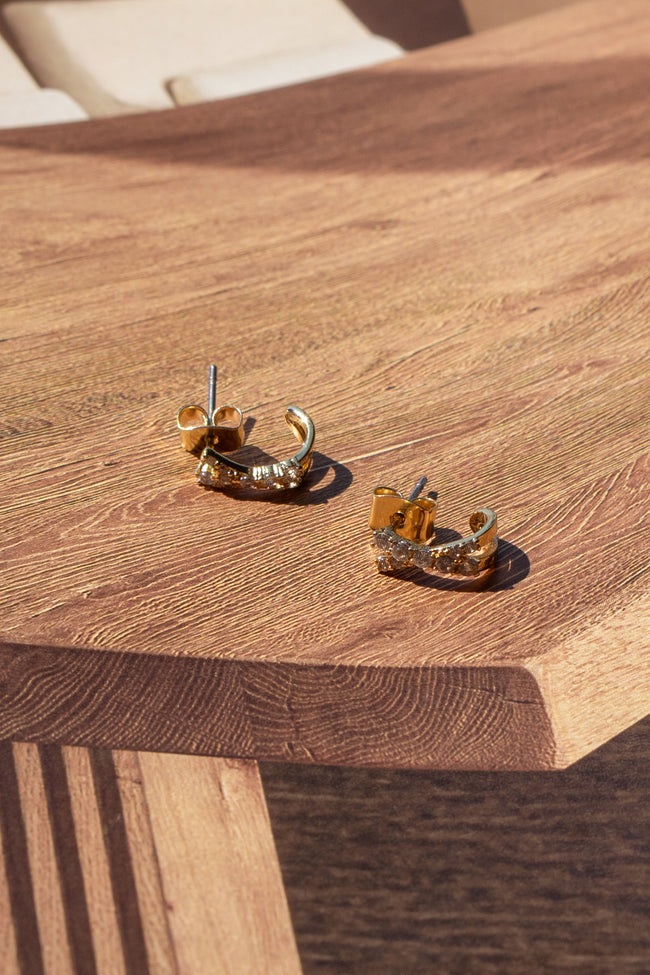 Gold Dipped X Hoop Earrings