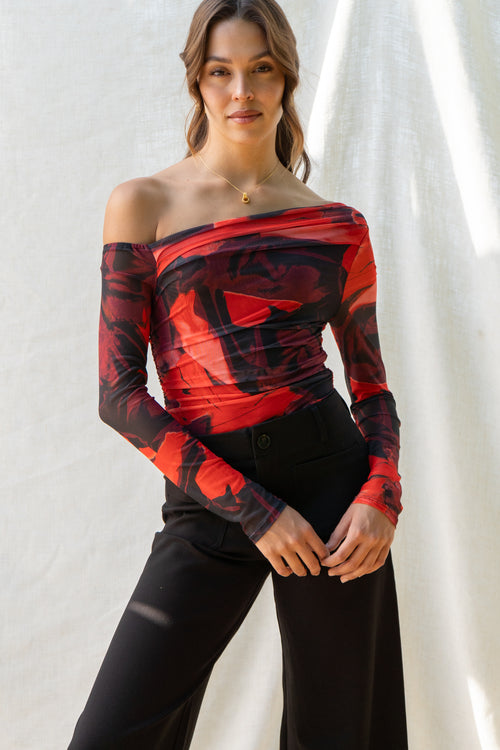 Elena Printed Mesh Bodysuit