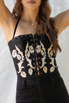 Embroidered Western Corset Top