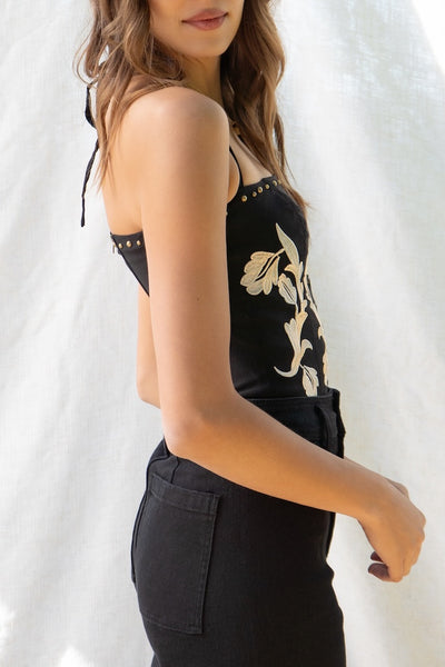 Embroidered Western Corset Top