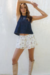 Floral Tiered Mini Skort