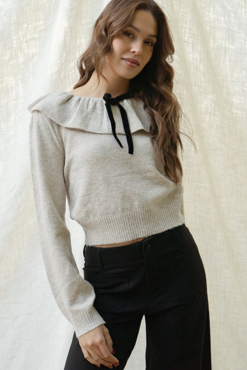 Gina Round Neck Knit Sweater Top