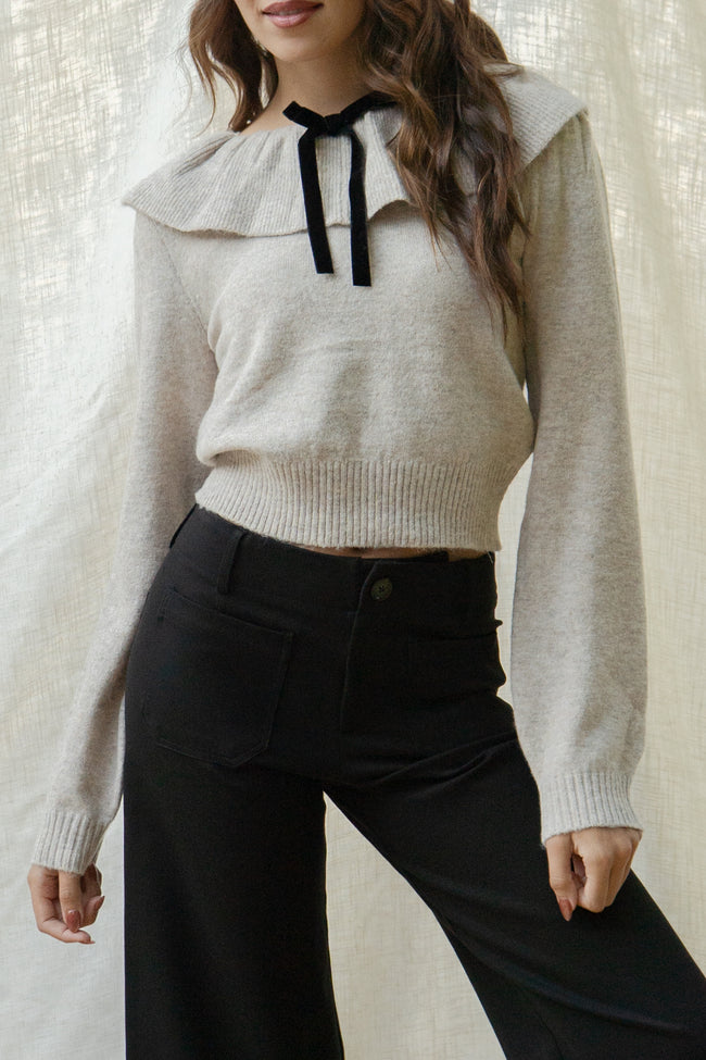 Gina Round Neck Knit Sweater Top