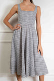 Gingham Print Midi Dress