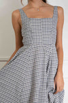 Gingham Print Midi Dress