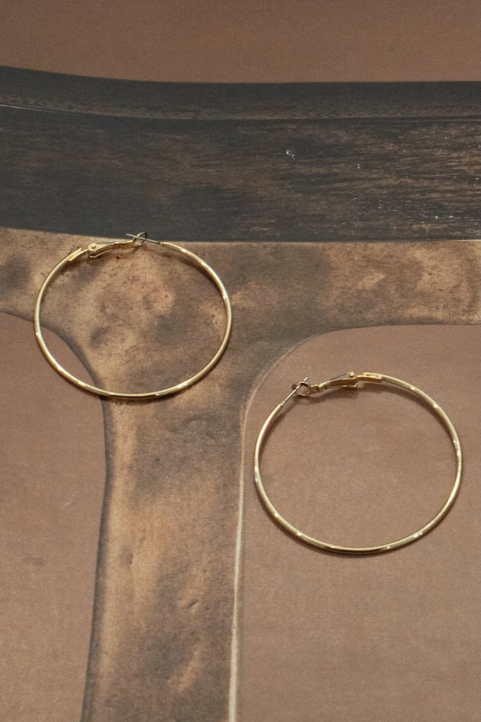 Gold Dipped 50mm Hoop Earrings
