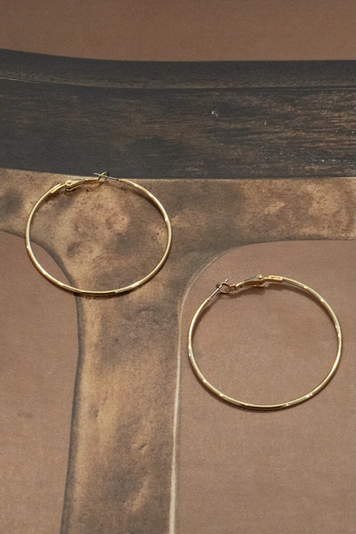 Gold Dipped 50mm Hoop Earrings