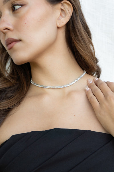 Gold Dipped Baguette Chain Necklace