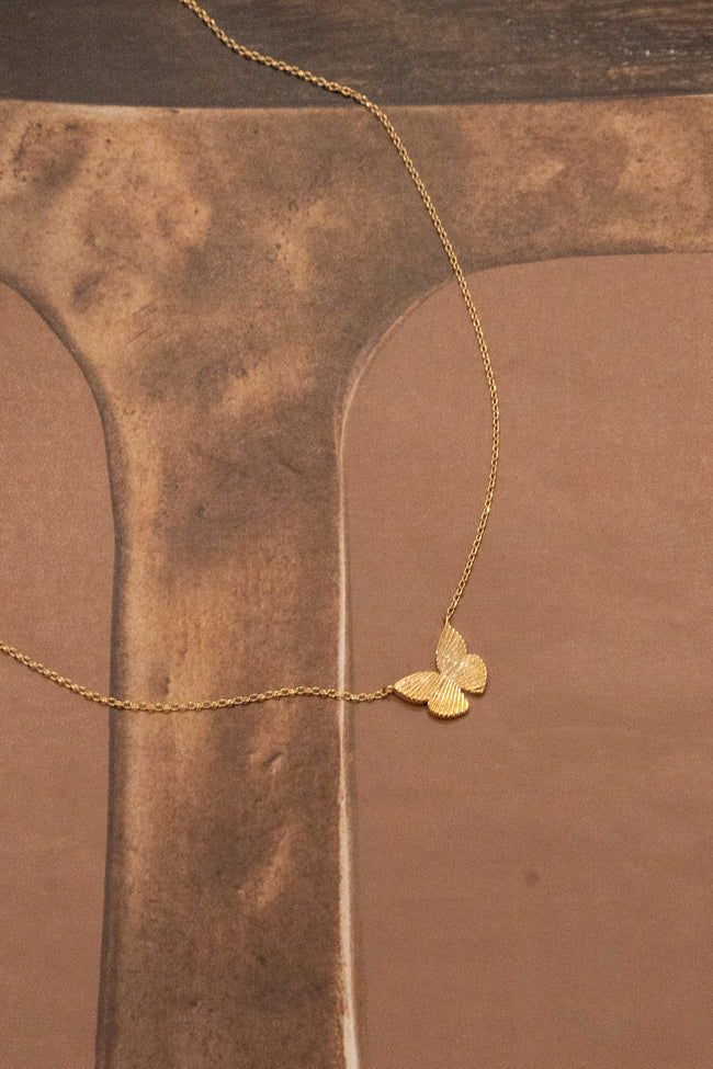 Gold Dipped Butterfly Necklace