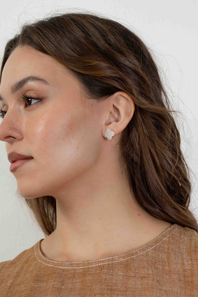 Gold Dipped Clover Studs