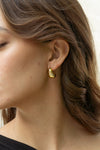 Gold Dipped Curved Hoop Earrings