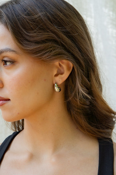 Gold Dipped Curved Hoop Earrings