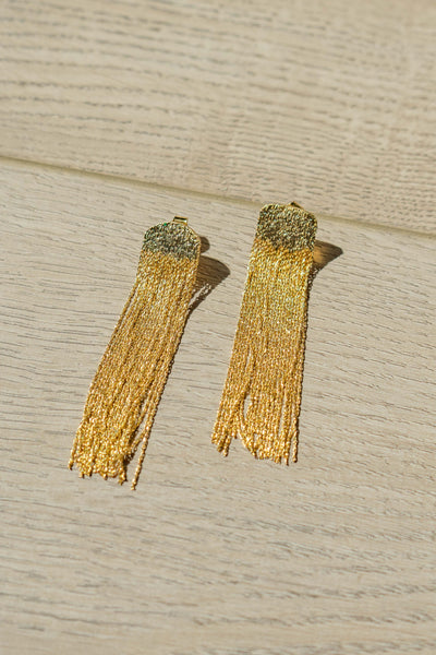 Gold Dipped Fringe Earrings