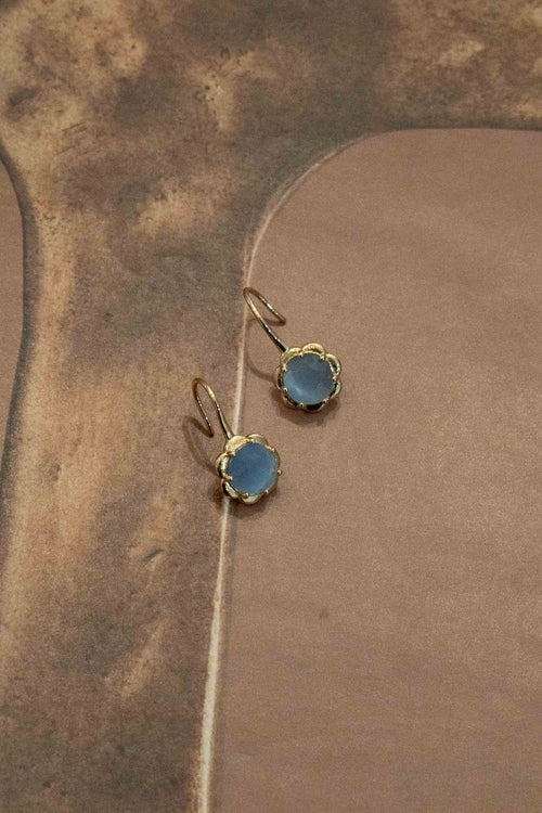 Gold Dipped Glass Flower Earrings