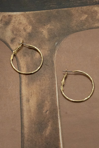 Gold Dipped Latch Hoop Earrings