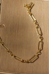 Gold Dipped Long Oval Chain Necklace