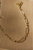 Gold Dipped Long Oval Chain Necklace