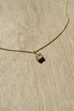 Gold Dipped Square Rhinestone Necklace