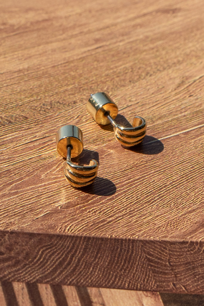 Gold Dipped Three Lane Studs