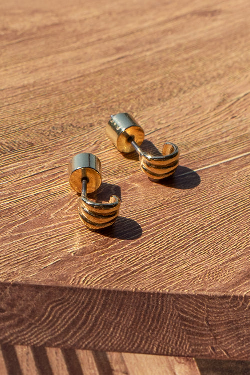 Gold Dipped Three Lane Studs