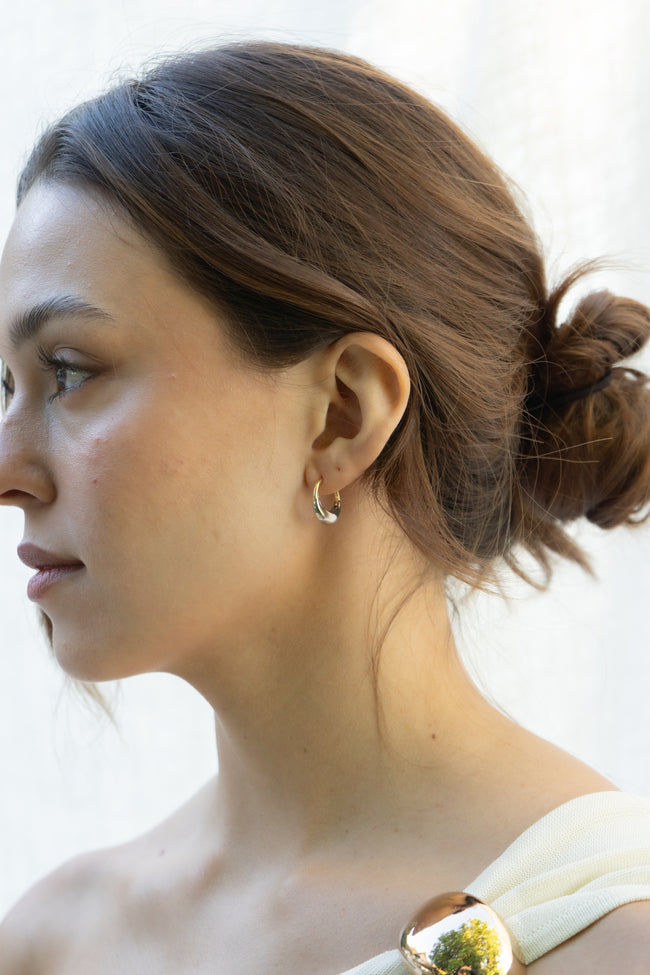 Gold Dipped Two Tone Small Hoops