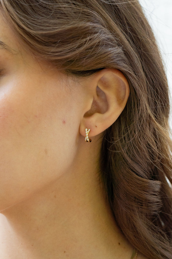 Gold Dipped X Hoop Earrings