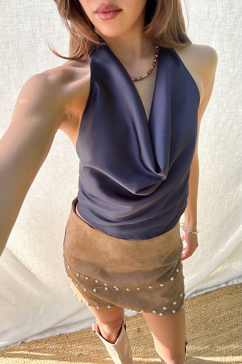 Brielle Satin Halter Top
