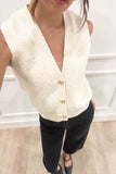 Aria Ribbon Button Down Vest