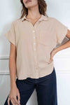 Isabella Gauze Button Down Top