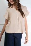Isabella Gauze Button Down Top