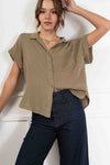 Isabella Gauze Button Down Top