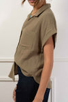 Isabella Gauze Button Down Top