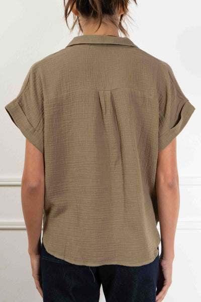 Isabella Gauze Button Down Top