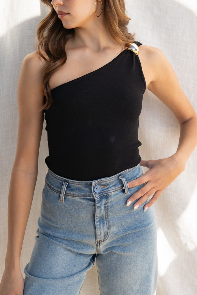 Jamie One Shoulder Trim Top