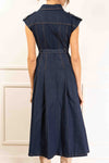 Jen Belted Denim Midi Dress