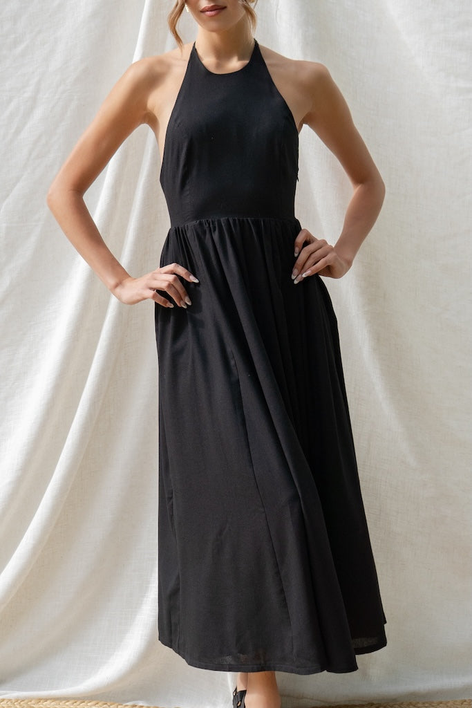 Jess Linen Halter Midi Dress