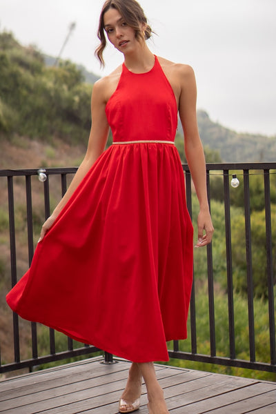 Jess Linen Halter Midi Dress