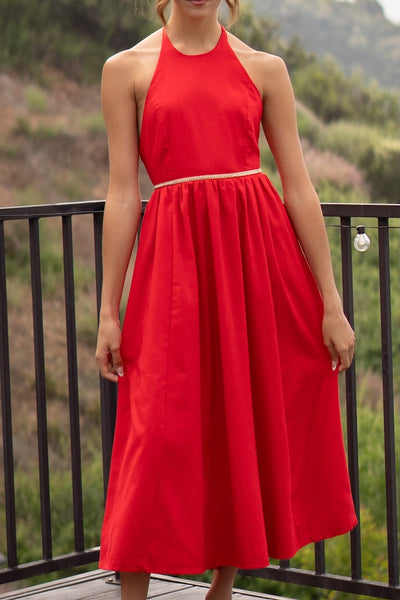 Jess Linen Halter Midi Dress