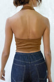 Julie Suede Halter Top