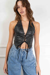 Lana Leather Halter Top