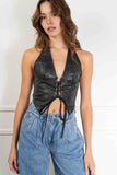 Lana Leather Halter Top