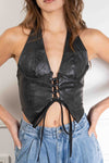 Lana Leather Halter Top