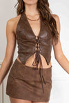 Lana Leather Halter Top