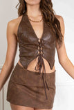 Lana Leather Halter Top