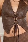 Lana Leather Halter Top